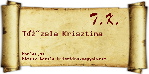 Tézsla Krisztina névjegykártya